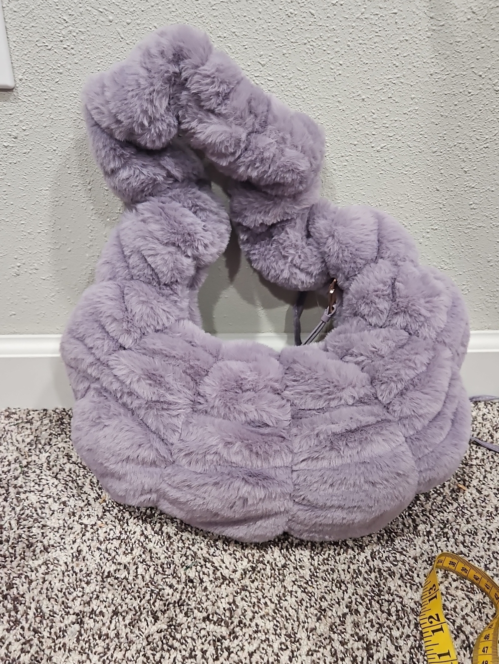 Icing Lavender Faux Fur Shoulder Bag